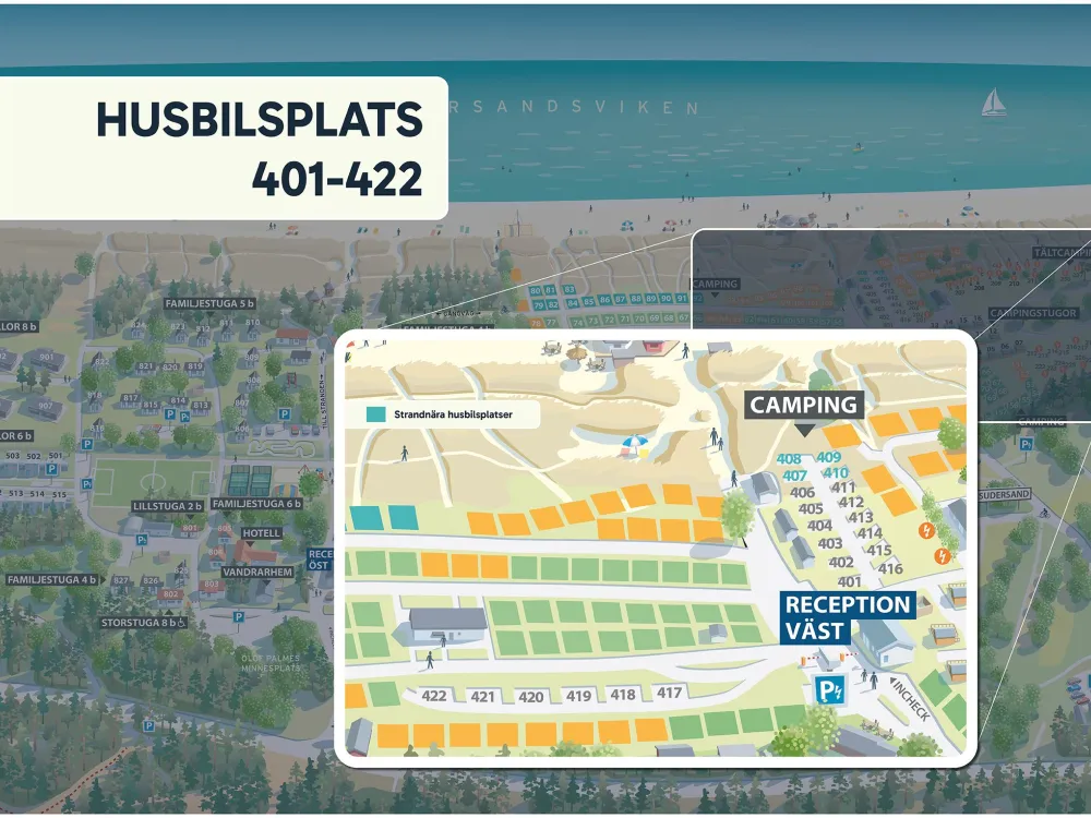 Camping pitch motorhome with electricity